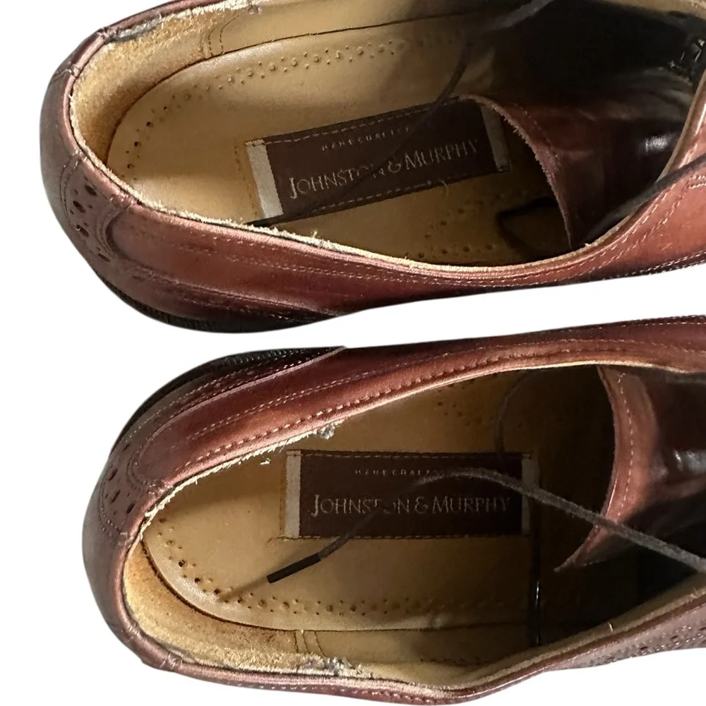Johnston‎ & Murphy Ellsworth Cap Toe Woven Leather Dress Shoes Mens 10